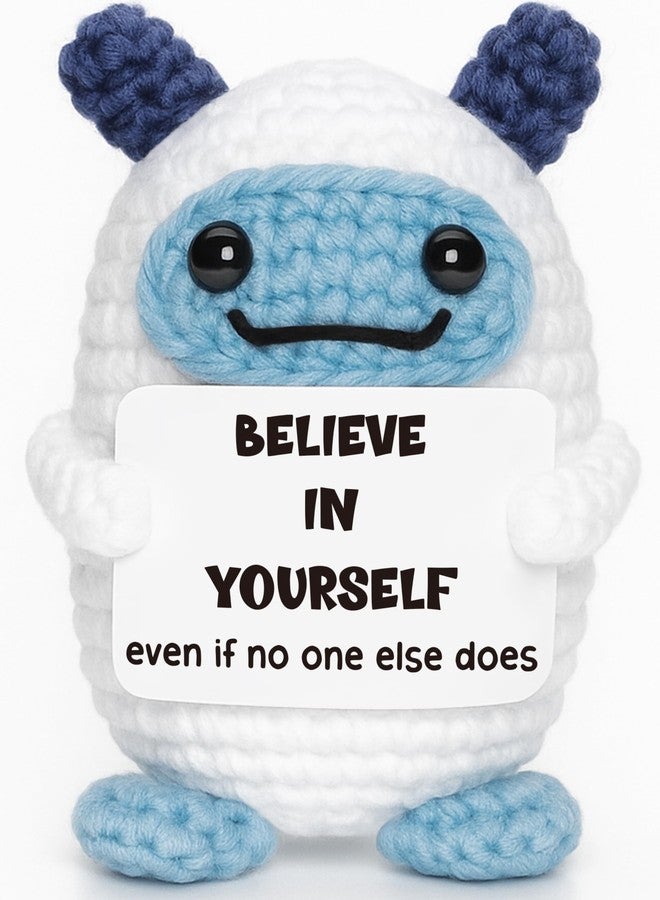Frabaca Christmas Stocking Stuffer Encouragement Gift for Students Friends Women Men, Handmade Crochet Bigfeet Plush with Believe in Yourself Card, Motivational Keepsake for Birthday Recovery Support - Image 1